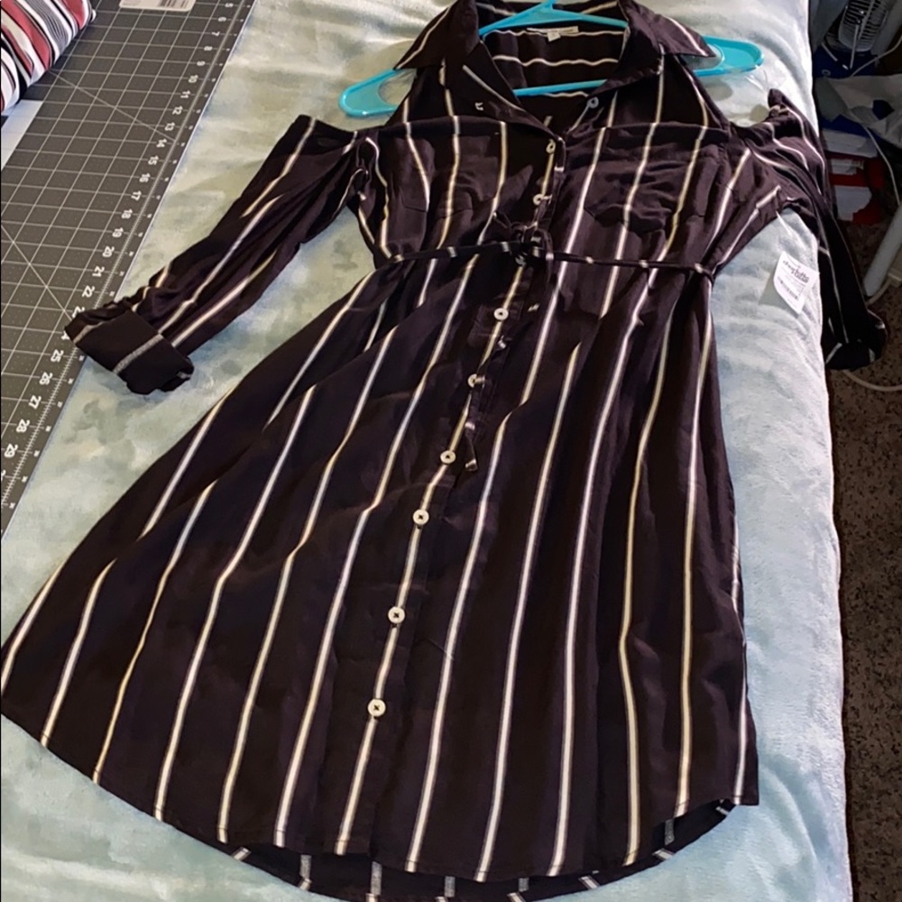 Collared, striped dress